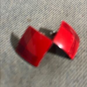 Red Square Earrings